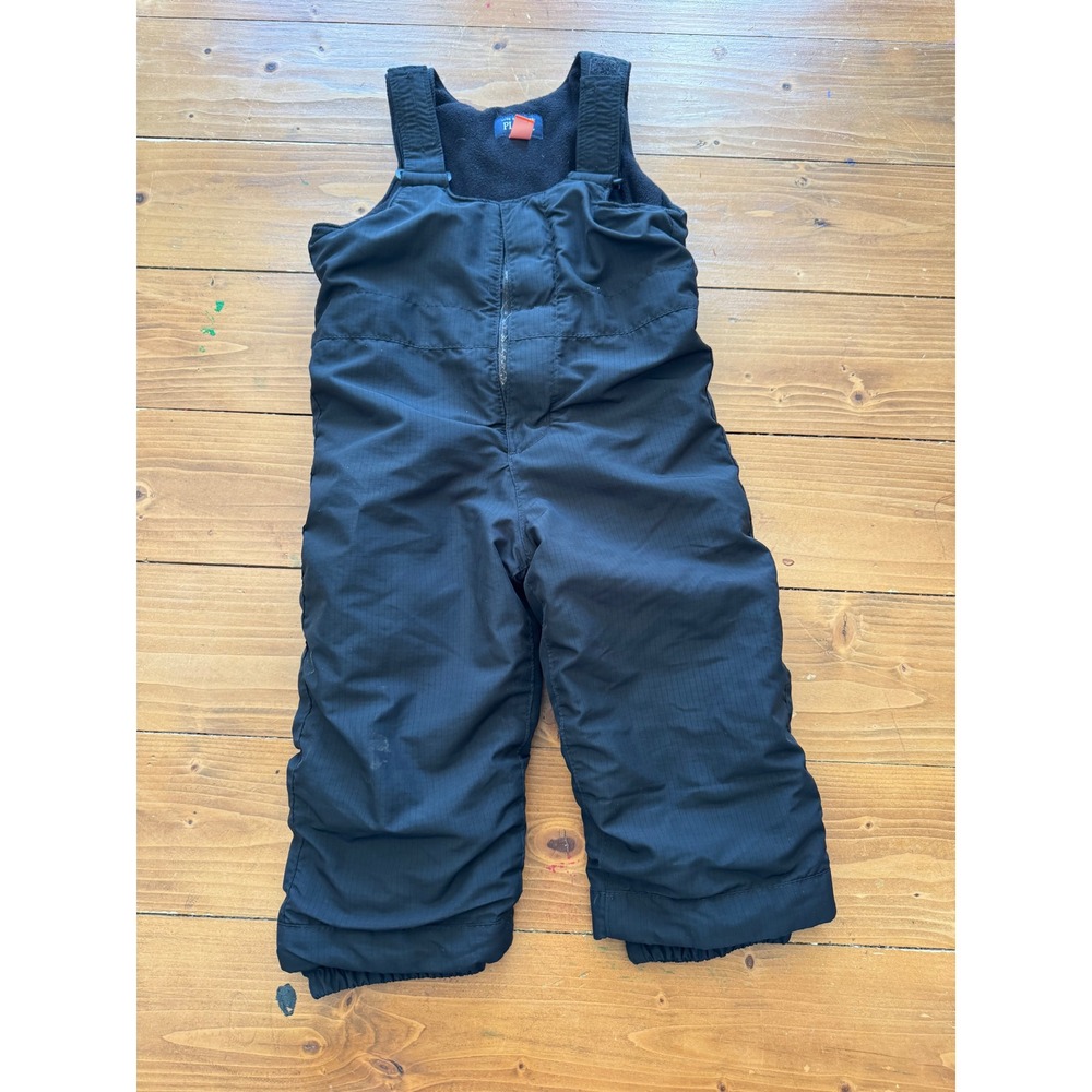 The Childrens Place Kids Black Snow Bibs‎ Insulated Winter Overalls 2T 7000105